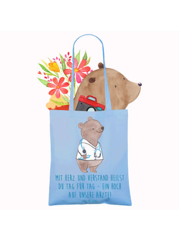 Mr. & Mrs. Panda Tragetasche Arzt Herz Verstand mit Spruch in Sky Blue