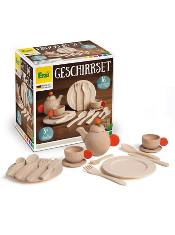 Erzi 16-teiliges Geschirrset - Natur - Kaufladenzubehör - ab 3 Jahren