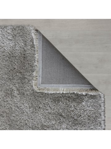 KADIMA DESIGN Superweicher Hochflor-Teppich in modernem Design in Silber