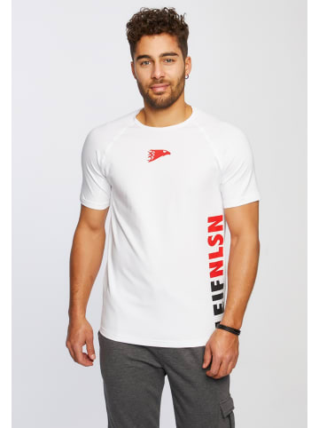 Leif Nelson Herren Gym T-Shirt Rundhals LN-6279 in weiss-rot