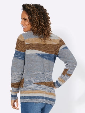 WITT WEIDEN Strickpullover in jeansblau-taupe-gemustert