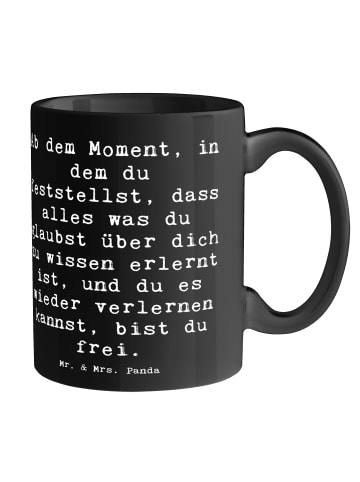 Mr. & Mrs. Panda Tasse Erleuchtung und Freiheit mit Spruch in Schwarz