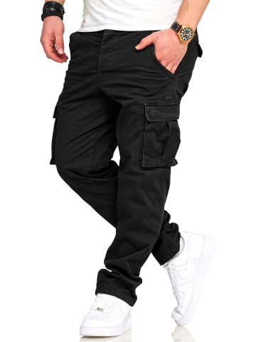 SOUL STAR Cargohose - S2SARI Chino Jeans Hose Stoffhose Freizeithose in Schwarz