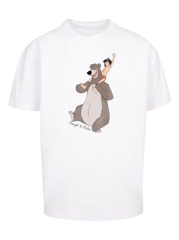 F4NT4STIC Heavy Oversize T-Shirt Disney Dschungelbuch Mogli und Balu in weiß