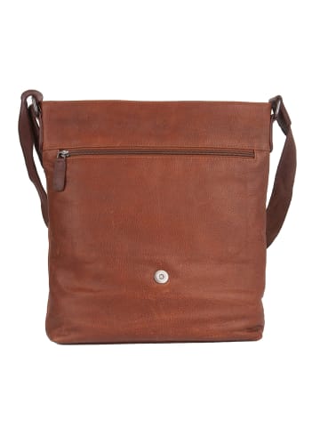 mh michael heinen Leather Bag, Umhängetasche, Messenger-Bag, Satchel bag, in Tan & Dark Brown