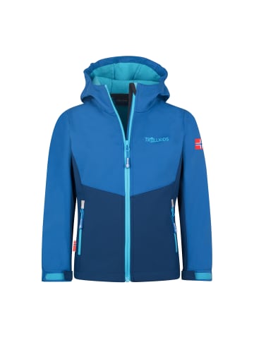 Trollkids Softshelljacke Kristiansand in harbor blue/aqua haze