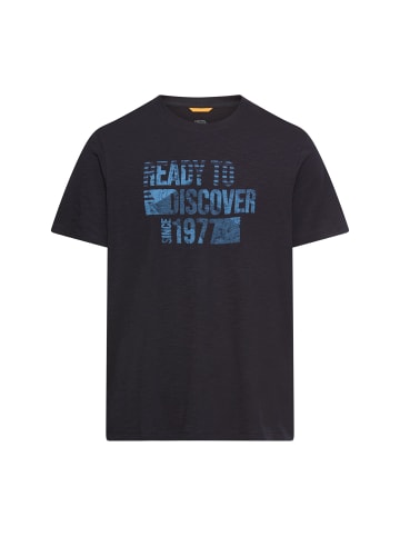 Camel Active T-Shirt aus reiner Baumwolle in Dunkelblau