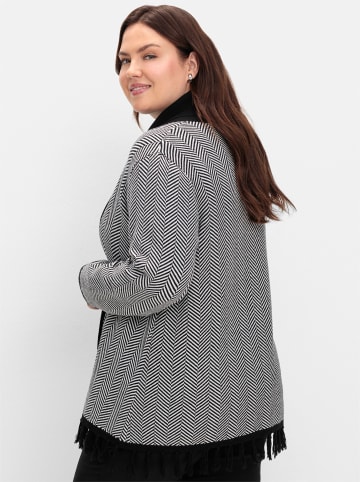 sheego Strickjacke in schwarz-weiß