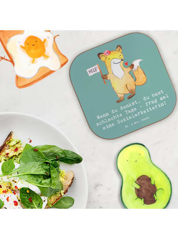 Mr. & Mrs. Panda Untersetzer Tasse Sozialarbeiterin Stärketage m... in Meeresbrise