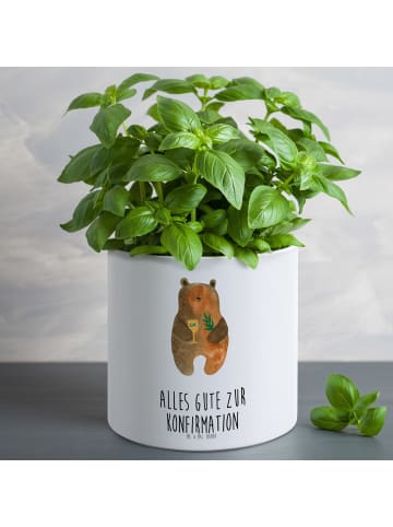 Mr. & Mrs. Panda Kübel für Pflanzen Bär Konfirmation mit Spruch in Weiß