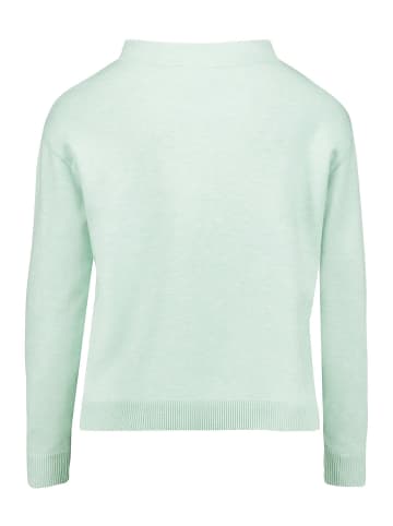 Betty Barclay Basic-Strickpullover mit Stehkragen in Grey Green Melange