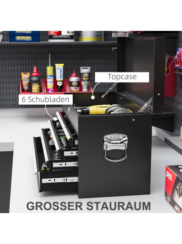 HOMCOM Werkzeugkasten-60L x 26B x 34H cm-Schwarz