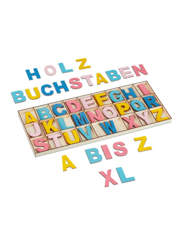 relaxdays 104-tlg. Holzbuchstaben Set in Bunt