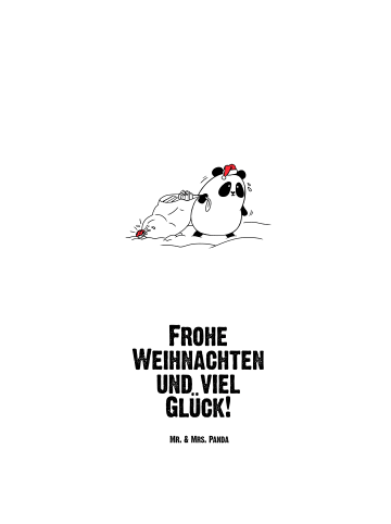 Mr. & Mrs. Panda Auslaufsichere Trinkflasche Panda Weihnachten m... in Weiß