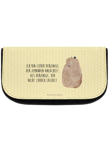 Mr. & Mrs. Panda Kulturbeutel Murmeltier mit Spruch in Gelb Pastell