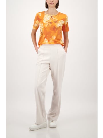 monari Viskosemischungshose mit Glitzerstreifen in Champagne Beige