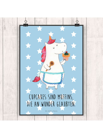 Mr. & Mrs. Panda wanddeko Einhorn Küche mit Spruch in Blau Pastell