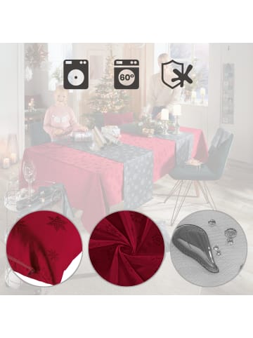 Erwin Müller Jacquard, Baumwollmischung Kissenhülle Marbella in rubin