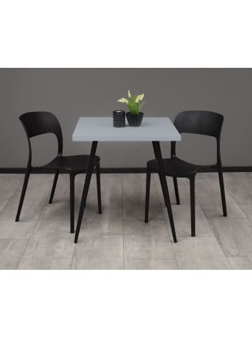 58 aufm Kessel BARTISCH Ekaterina 70x70x75 schwarz matt/aqua matt lack