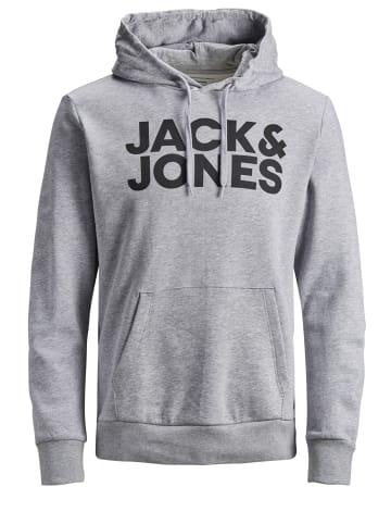 Jack & Jones Sweat Hoodie Kapuzen Pullover Sweatshirt JJECORP in Grau