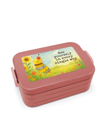 Mr. & Mrs. Panda Bento Box Biene Blume Design mit Spruch in Rot Pastell