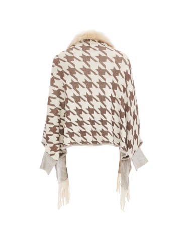 osha Damen Poncho in Wollweiss