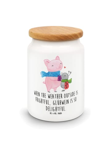 Mr. & Mrs. Panda Lebensmittelbehälter Glühschwein Smörle mit Spruch in Weiß