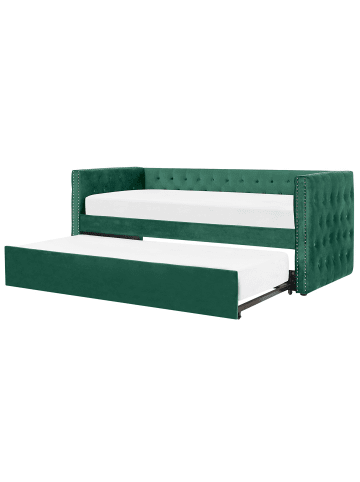 Beliani Tagesbett GASSIN in Grün - (W) 100 x (H) 88 x (L) 231 cm