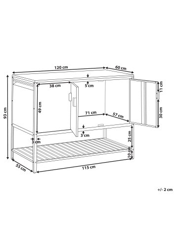 Beliani Gartenküche MAENZA in Blau/Silber - (W) 120 x (H) 93 x (L) 60 cm