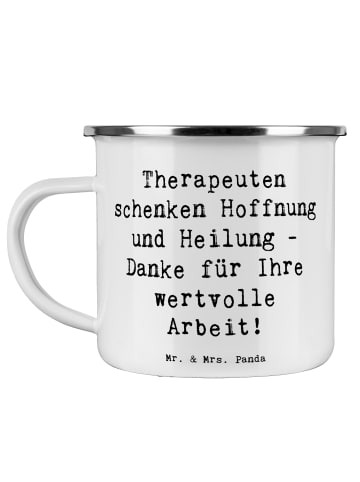 Mr. & Mrs. Panda Outdoor Becher Spruch Therapeut Dankeschön mit ... in Weiß