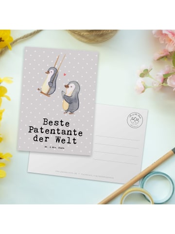 Mr. & Mrs. Panda Postkarte Pinguin Beste Erfindungante der Welt mit... in Grau Pastell