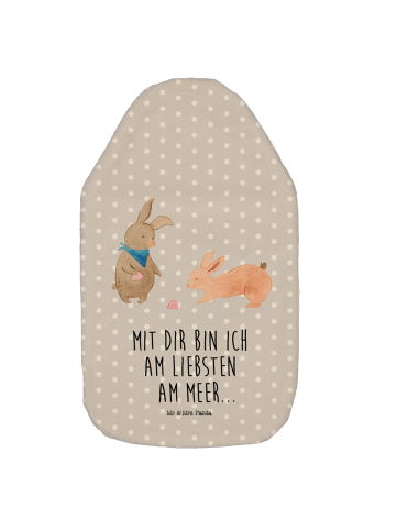 Mr. & Mrs. Panda Wärmflasche Hasen Muschel mit Spruch in Grau Pastell