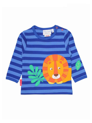 Toby Tiger Langarmshirt mit Löwen Applikation in blau