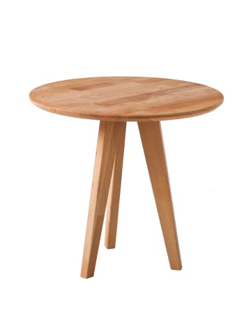 home24 home24 Beistelltisch aus Massivholz in Beige / Braun - 50 x 50 x 45 cm in Buche