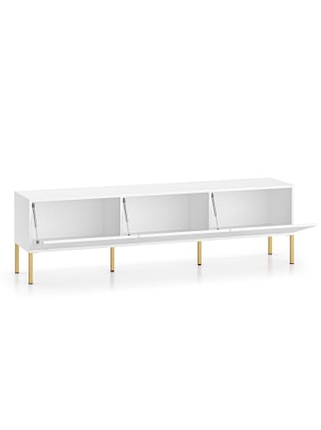 Feldmann-Wohnen Lowboard Clearing weiß / gold 170 / 37 / 50cm einzelne Füße