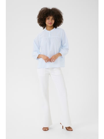 CULTURE Langarm-Bluse CUbeha in Blue/white Stripe