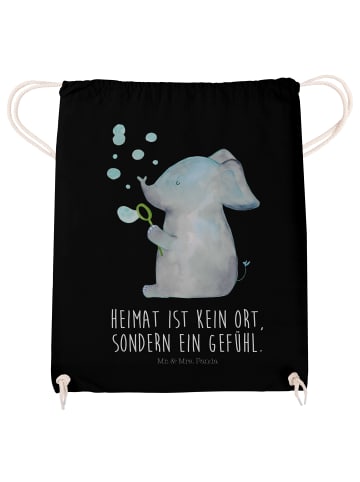 Mr. & Mrs. Panda Jutebeutel Elefant Seifenblasen mit Spruch in Schwarz