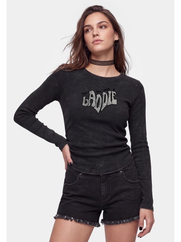 myMo ROCKS Women Longsleeve in Black Stone Wash