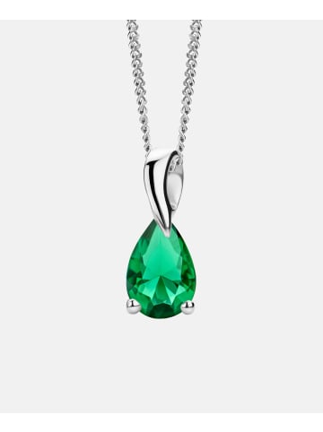 Diamant L'éternel Halskette mit Anhänger aus 585 Weißgold mit Smaragd