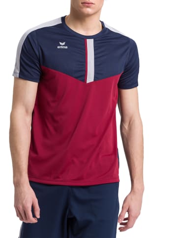 erima Herren Squad T-Shirt in new navy/bordeaux/silver grey