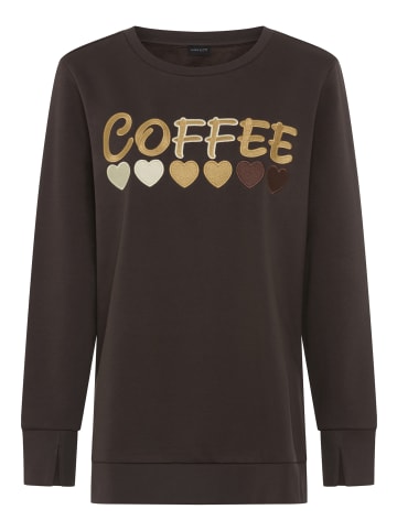 Laura Scott Longsweatshirt in Kaffeebraun