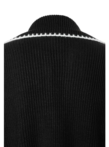 More & More softe, Ripp-Strickjacke, Kontrasteinfassung in black