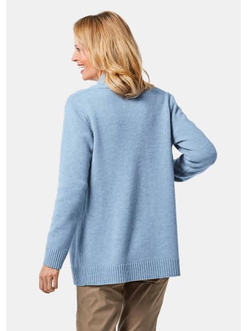GOLDNER Langarm Cardigan aus Merino in hellblau / melange