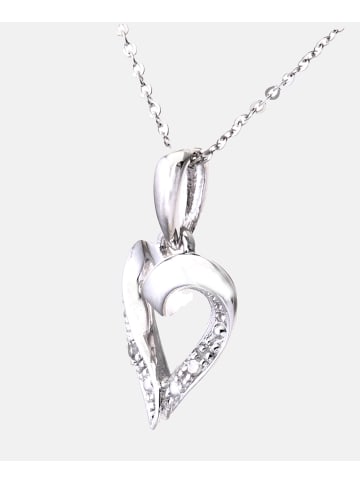 Diamant L'éternel Halskette mit Anhänger aus 375 Weißgold mit Diamant Herz-Design