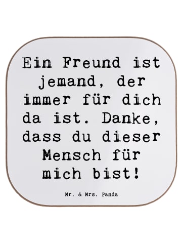 Mr. & Mrs. Panda Untersetzer Glas Spruch Freund fürs Leben mit S... in Weiß