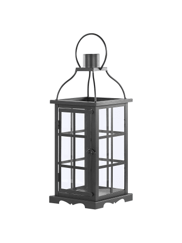 Beliani Laterne CLARA in Schwarz - (W) 17 x (H) 52 x (L) 17 cm