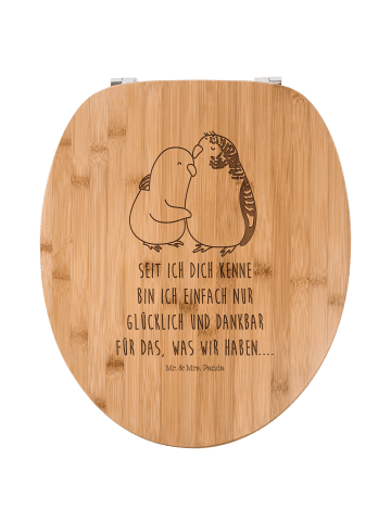 Mr. & Mrs. Panda WC Sitz Wellensittich Liebe mit Spruch in Transparent