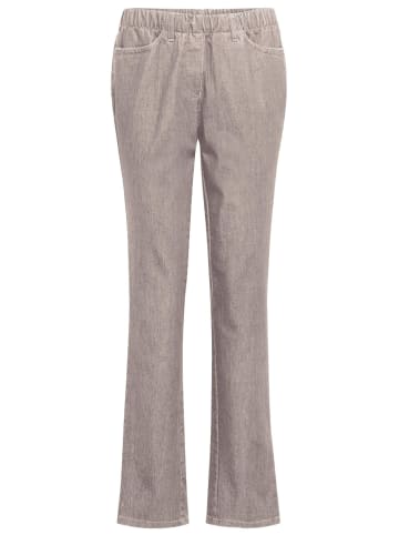 GOLDNER Baumwollhose mit Rundumdehnbund in helltaupe