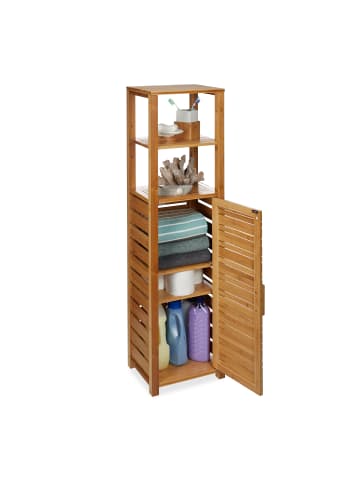 relaxdays Badregal in Natur - (B)33 x (H)119 x (T)25,5 cm