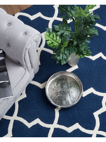 Beliani Kurzflor SILVAN in Blau/Beige - (W) 160 x (H) 1 x (L) 230 cm